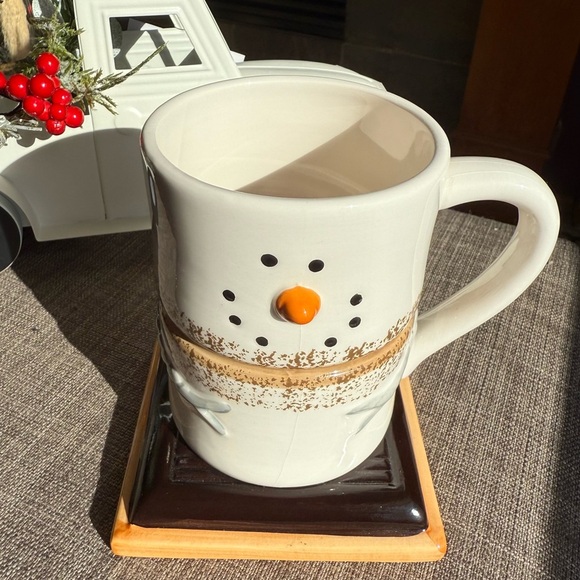 NEW - S’MORES MARSHMALLOW SNOWMAN ceramic coffee/cocoa mug/cup! SOOO CUTE! - Picture 14 of 15